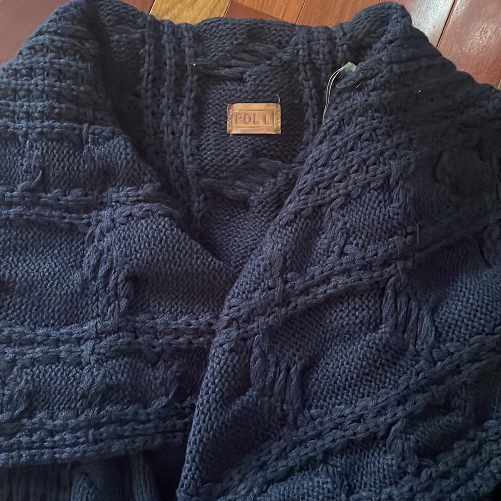 POLL Navy Blue Duster Sweater